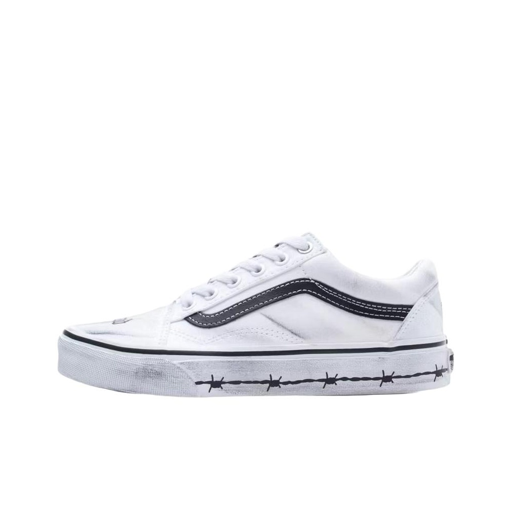 Vans Shoes Old Skool - Vans オールドスクール スケートボードシューズ ユニセックス ホワイト VN000E9TCJ7