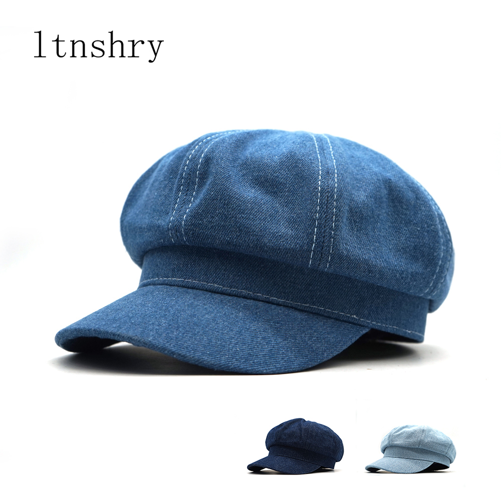 Dad Hat Cotton - 女性用オクタゴナルデニムベレー帽,カウボーイキャップ,キャスケットハット,オクタゴナルベイカー,ベレー帽,運転用帽子,新品