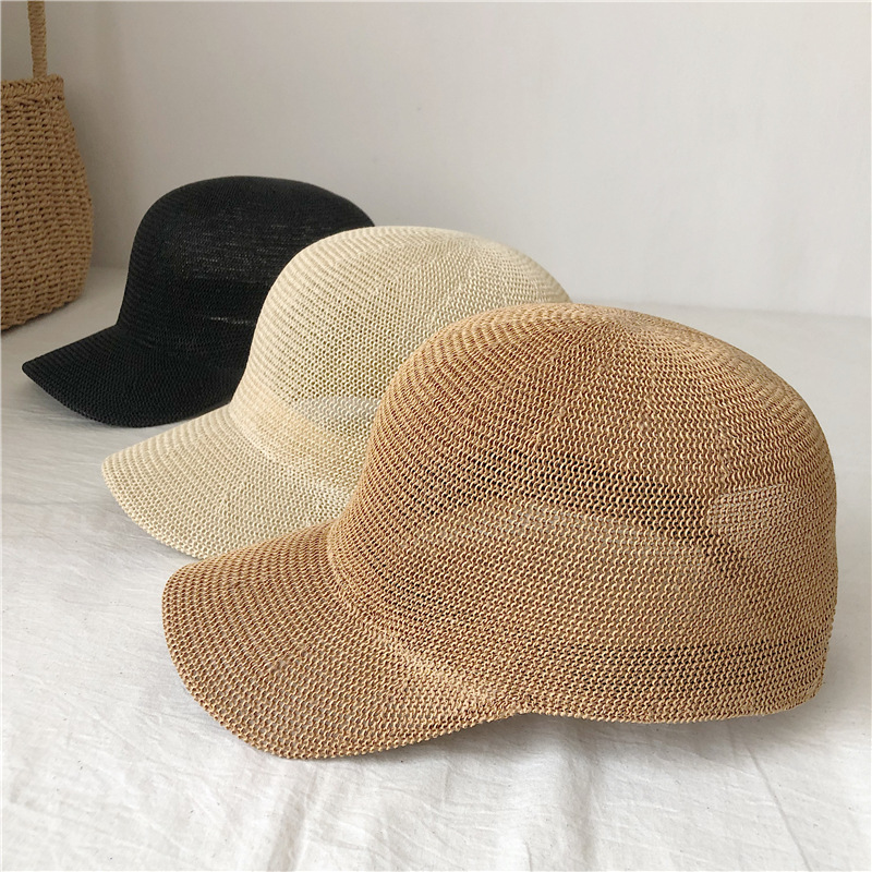 Running Cap Lightweight - 2026年新作 春夏 リネンニット野球帽 オープンワーク野球帽 調整可能 多用途