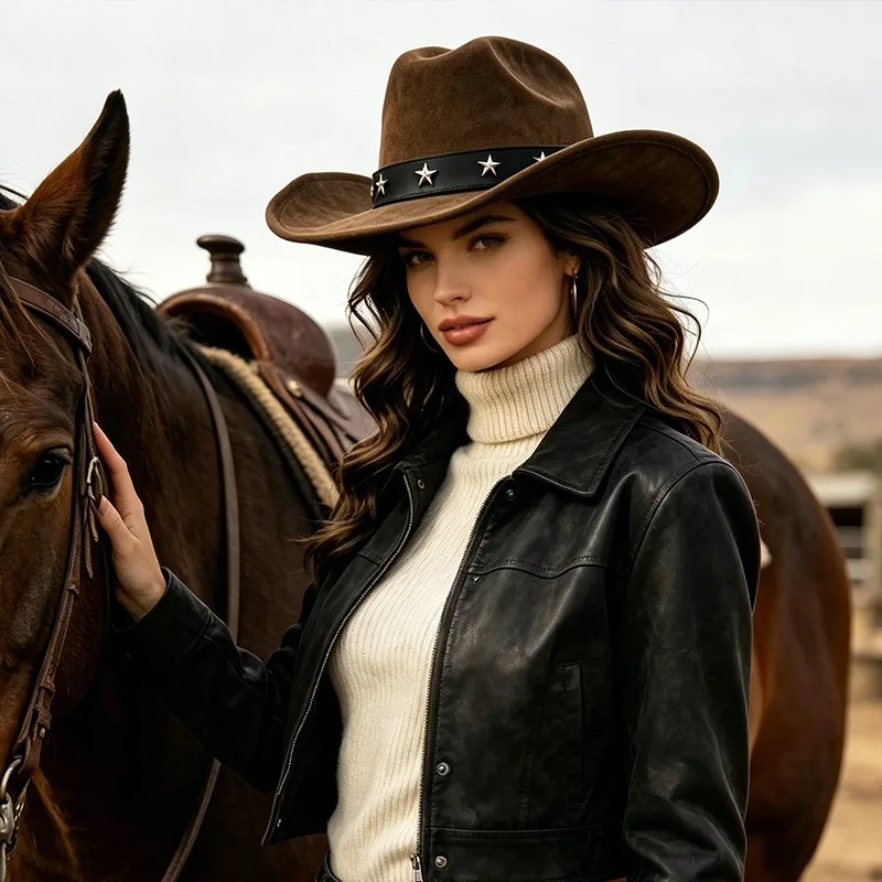 女性用ホットセールワイドブリムカウボーイハット ファッション - Fedora Hat Wool のレビューと価格