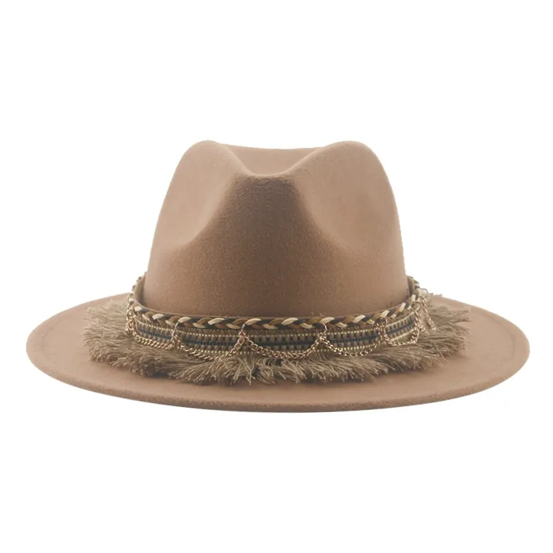 カウボーイ帽子帽子フェドーラ帽子フェルト男の帽子帽子女性のた - Fedora Hat Wool のレビューと価格