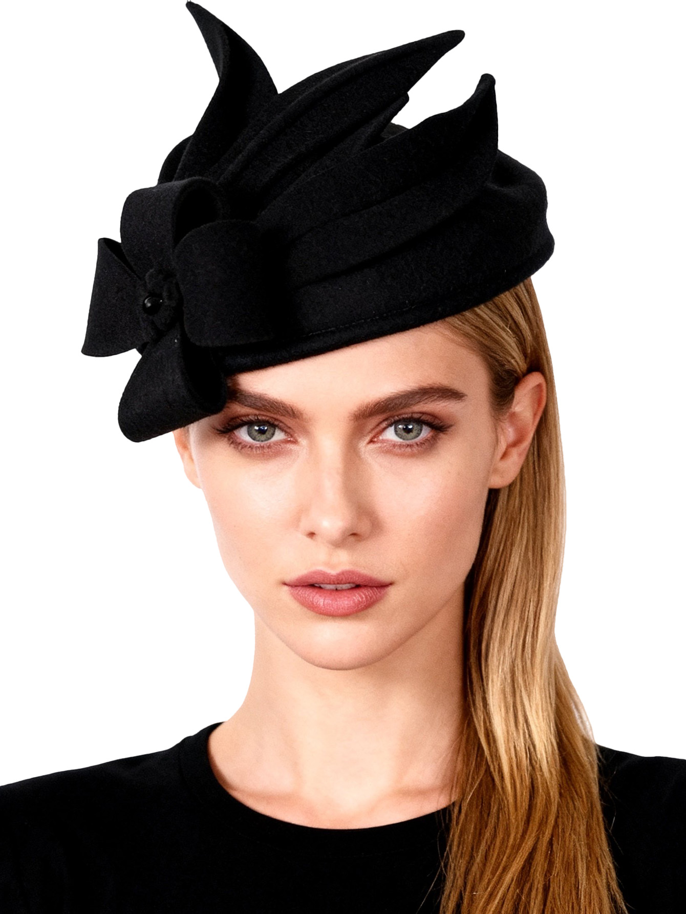 FS-女性のためのウールの帽子,エレガントな花,黒い枕カバー - Fedora Hat Wool のレビューと価格
