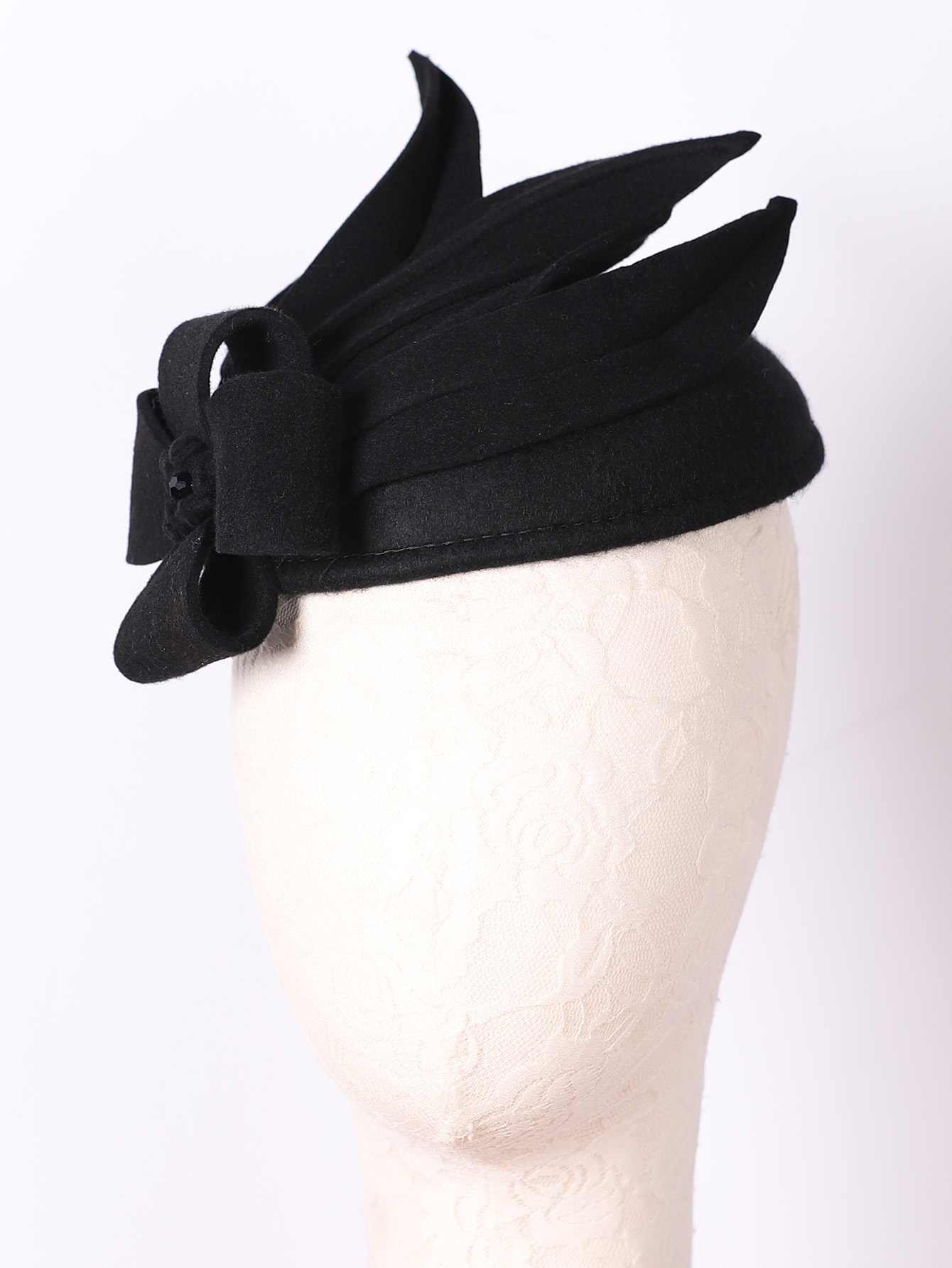 FS-女性のためのウールの帽子,エレガントな花,黒い枕カバー - Fedora Hat Wool のレビューと価格