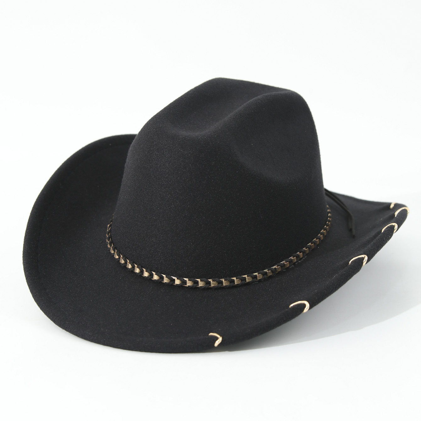 リベット付きフェルトカウボーイハット、ウェスタンリベットカウ - Cowboy Hat Straw のレビューと価格
