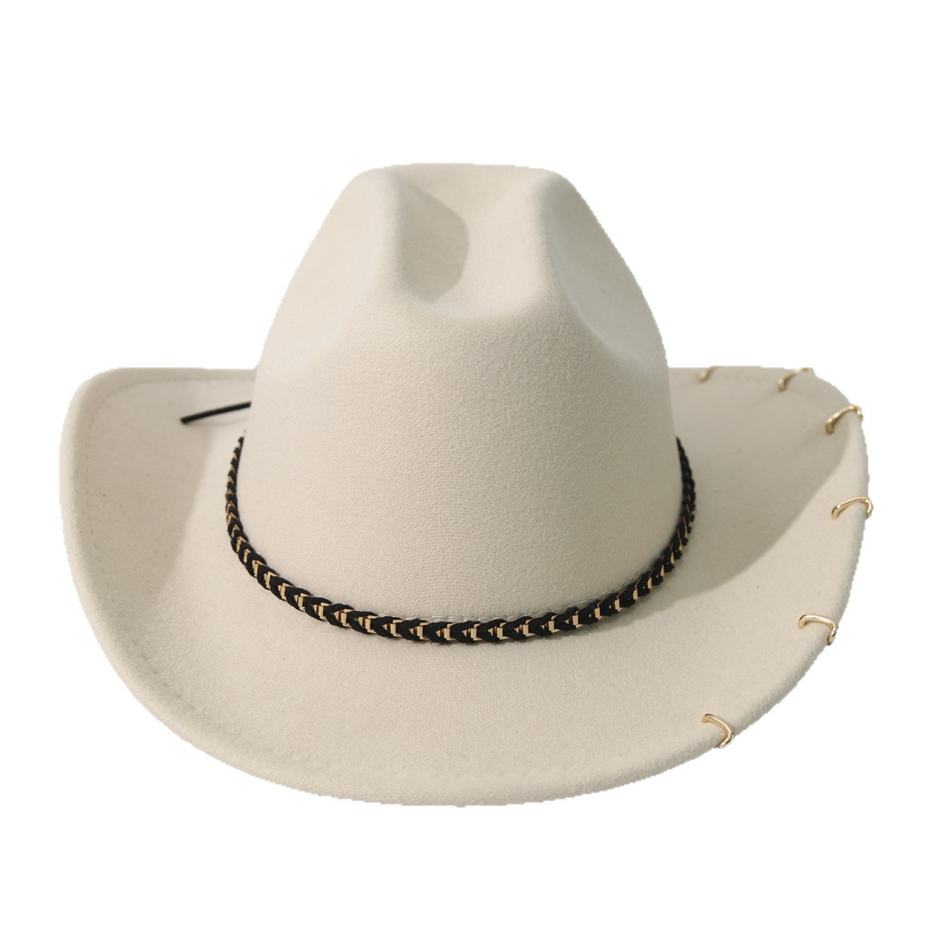 リベット付きフェルトカウボーイハット、ウェスタンリベットカウ - Cowboy Hat Straw のレビューと価格