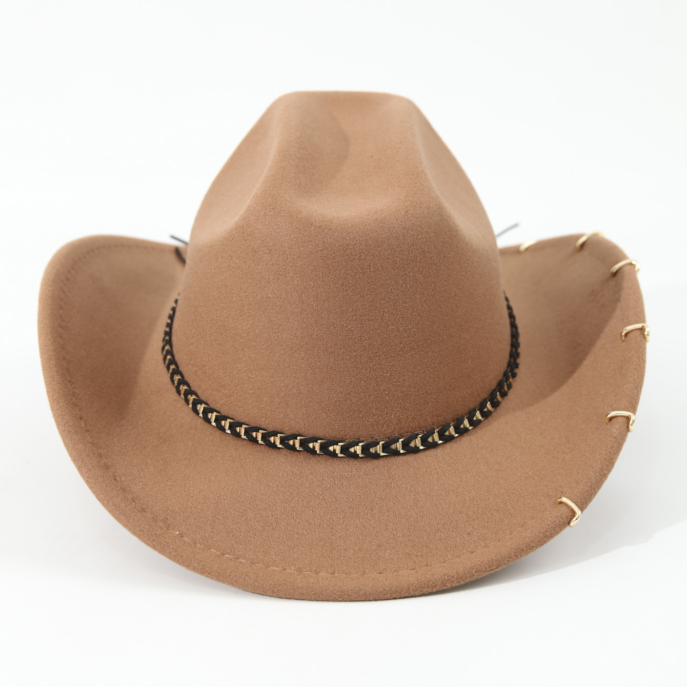 リベット付きフェルトカウボーイハット、ウェスタンリベットカウ - Cowboy Hat Straw のレビューと価格