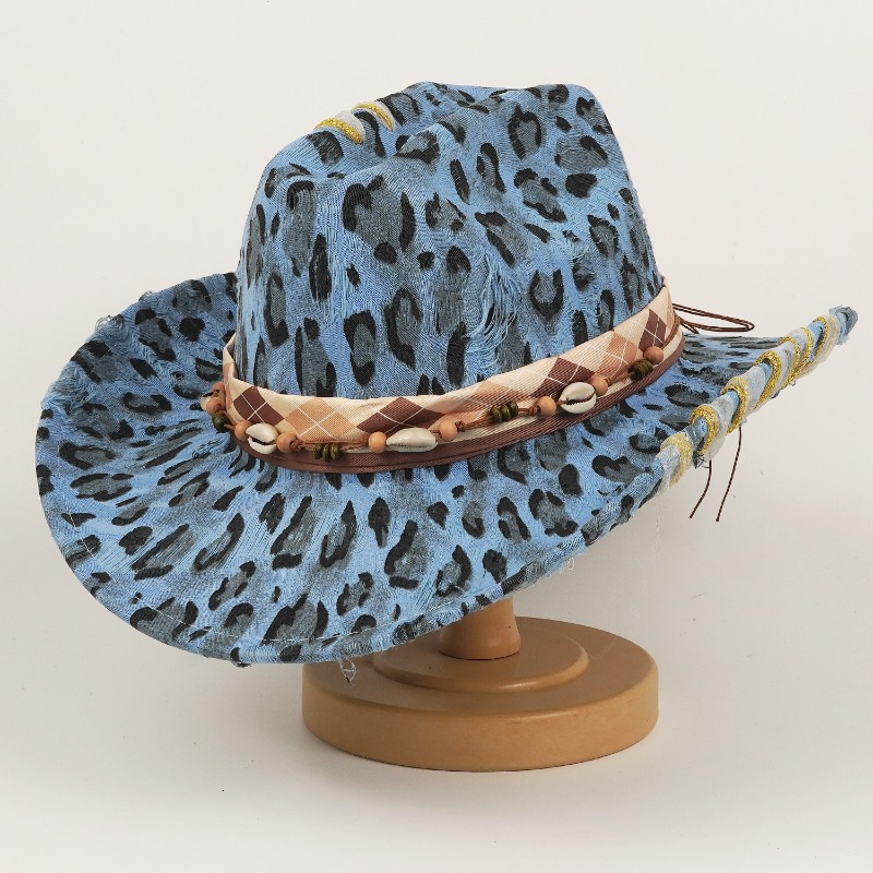 レオパード柄ウエスタンカウボーイハット アウトドア日よけ ナ - Cowboy Hat Straw のレビューと価格