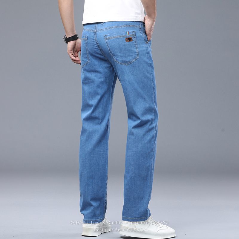 夏薄いメンズ弾性綿ジーンズファッションビジネスストレートカジ - Levis Jeans 501 のレビューと価格