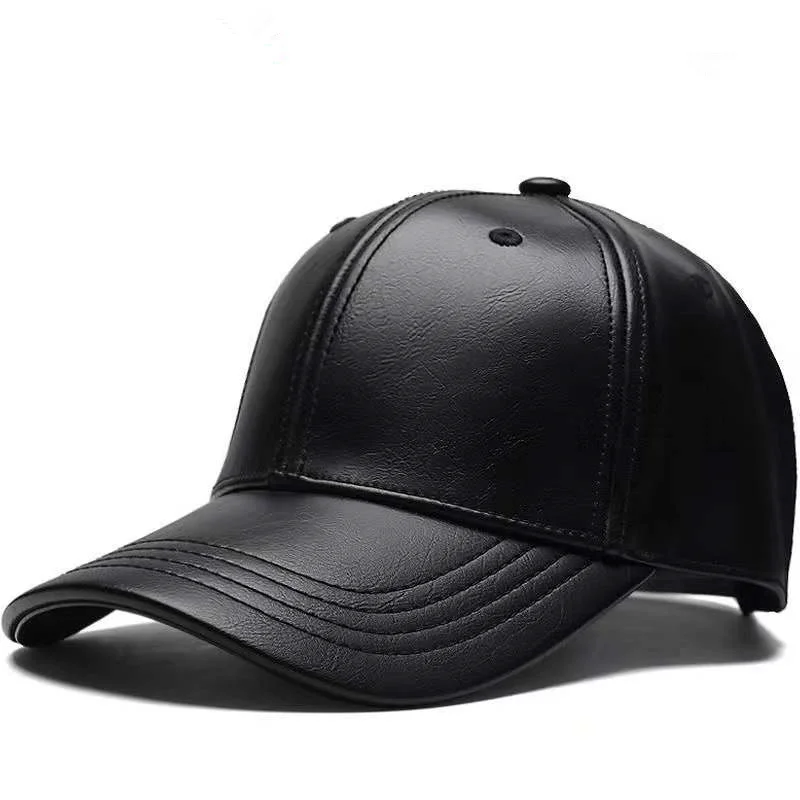 ユニセックス無地メンズレディース野球帽PUレザーヒップホップ - Baseball Cap Structured のレビューと価格