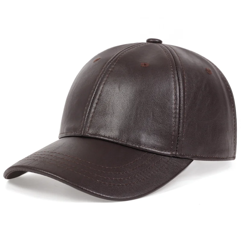 ユニセックス無地メンズレディース野球帽PUレザーヒップホップ - Baseball Cap Structured のレビューと価格