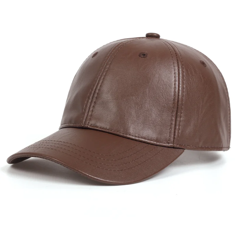 ユニセックス無地メンズレディース野球帽PUレザーヒップホップ - Baseball Cap Structured のレビューと価格