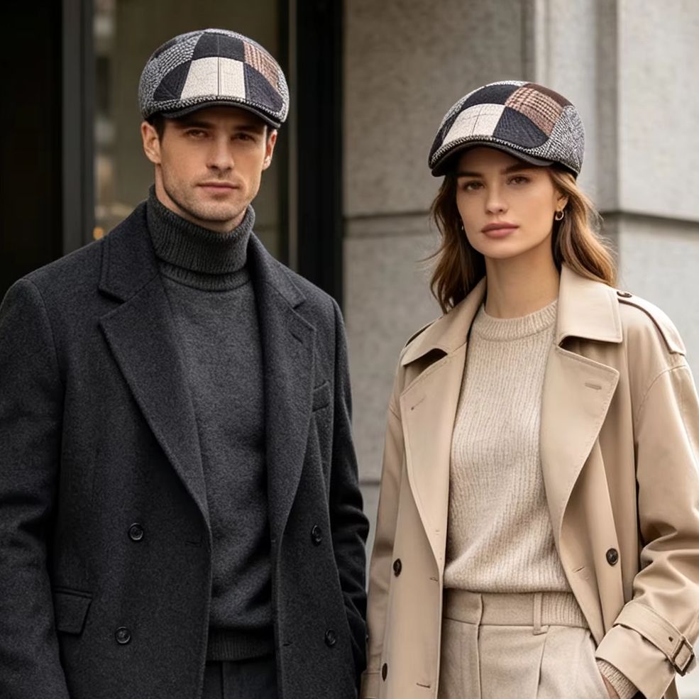 ハイエンドクラシックメンズパッチワークキャスケット帽子アイビ - Dad Hat Cotton のレビューと価格