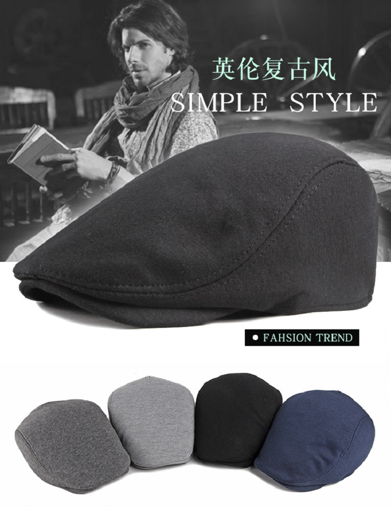 メンズウールブレンドフラットキャップ、ヘリンボーンツイードハ - Dad Hat Cotton のレビューと価格
